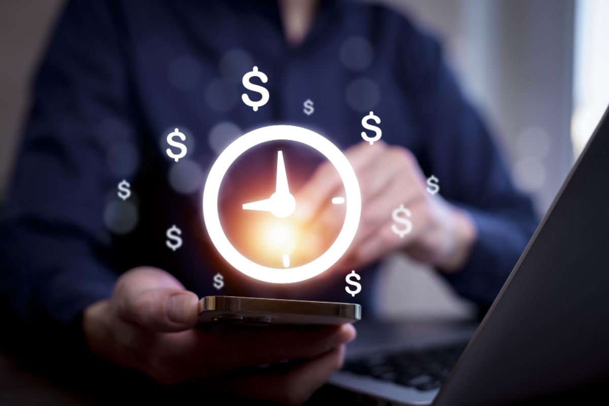 A concept of a time deposit account that is made on a mobile phone