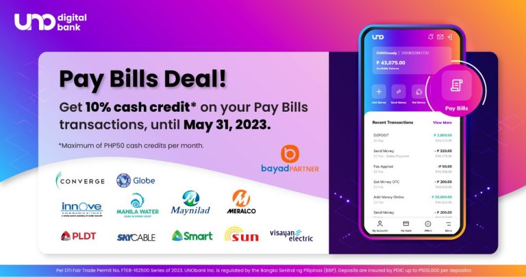 uno digital bank pay bills promo