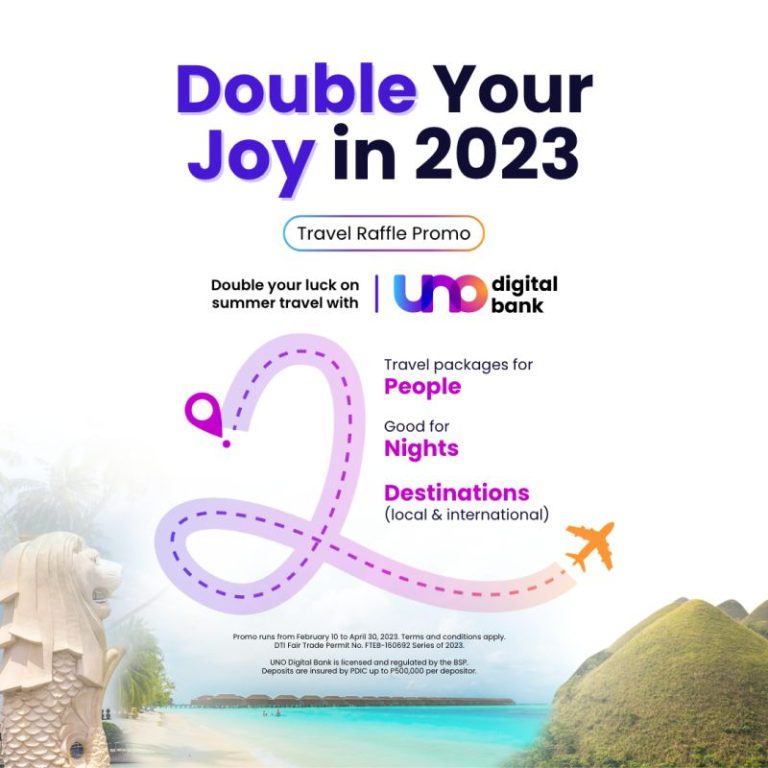 uno digital bank travel raffle promo double your joy