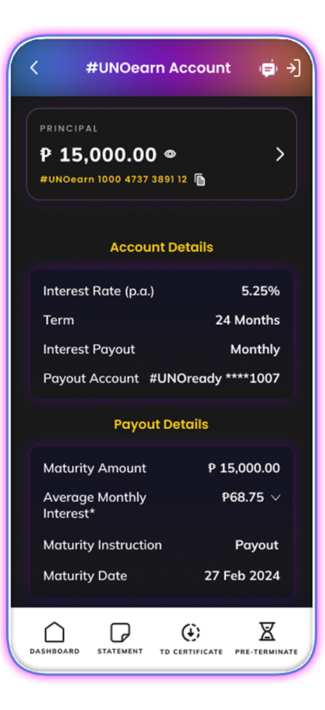 UNOearn new