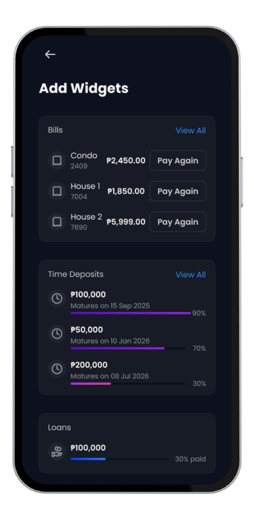 web home widgets
